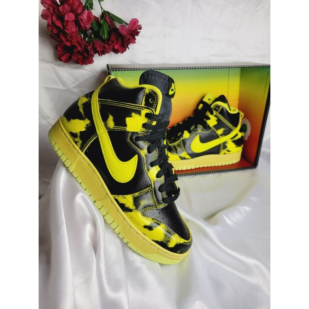 A64 SIZE 6.5 MENS / 8 WOMEN'S NIKE DUNK HIGH 1985 SP BLACK / YELLOW DD9404 001